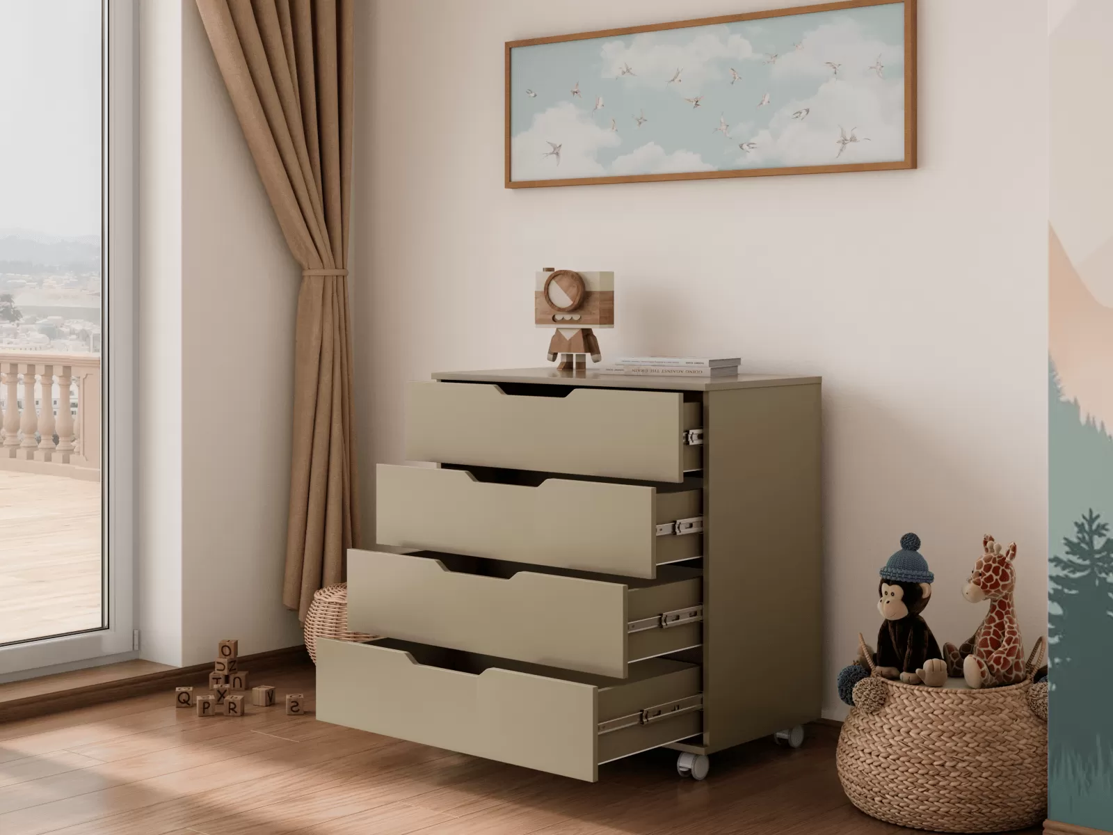 Комод LUNNA BREEZE 800/4 МДФ (органайзер)