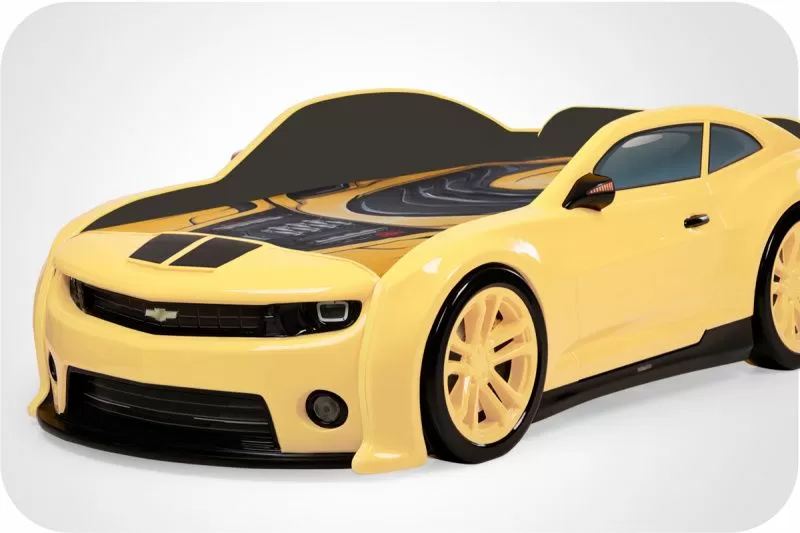 Кровать машина объемная (3d) EVO "Camaro" желтый