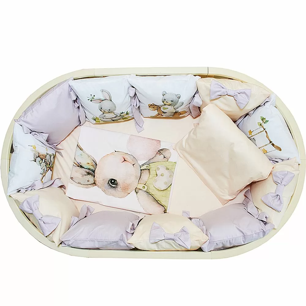 Комплект в кроватку 6 предметов сладкий зайка