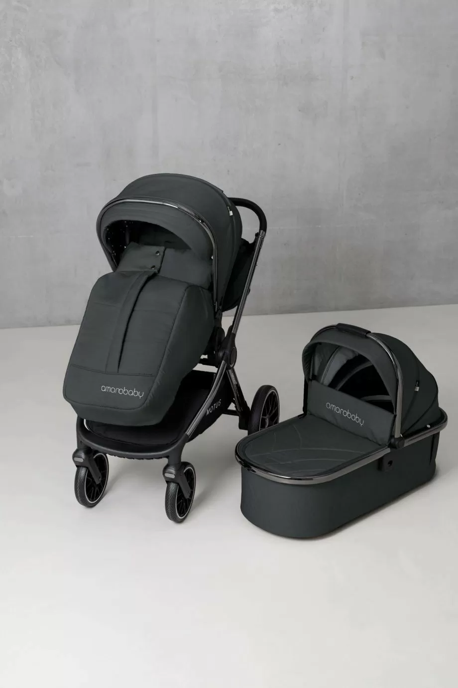 Коляска детская 2 в 1 Amarobaby Motus, черный