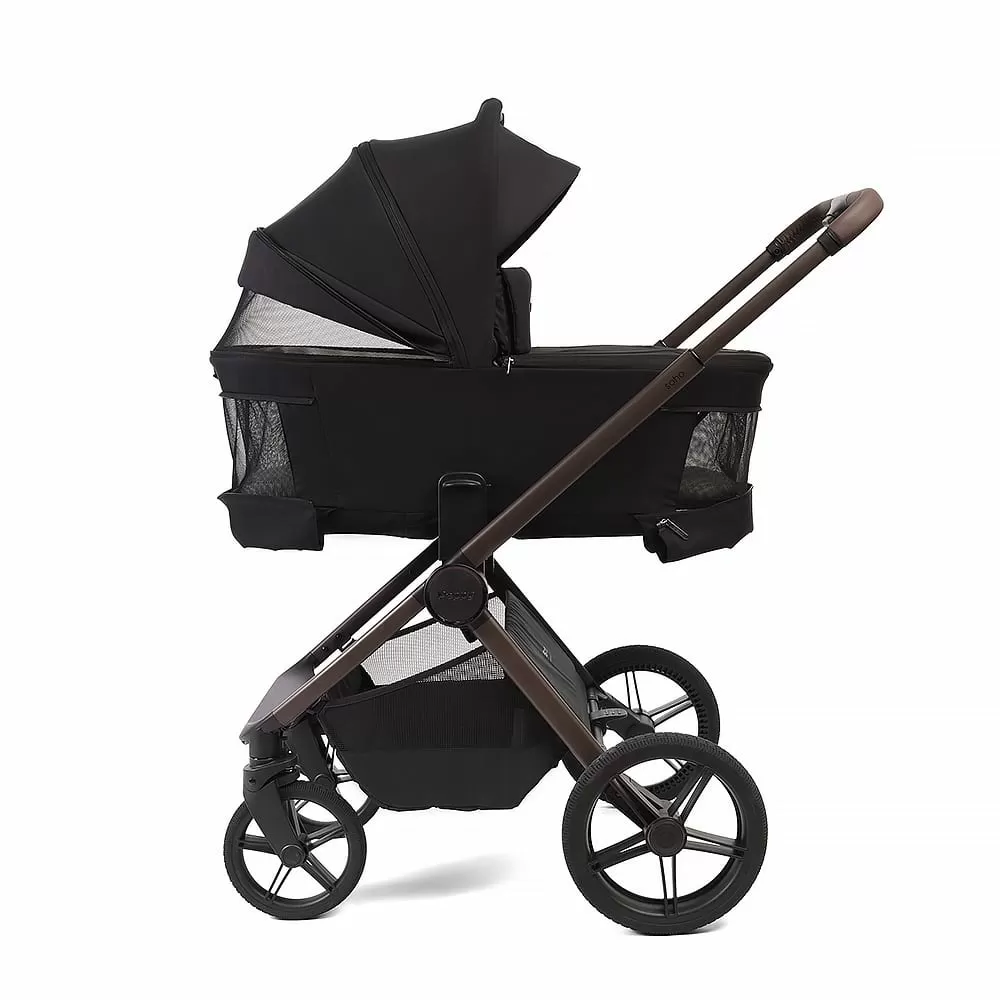 Коляска 2в1 Peppy Soho Black (рама шоколад)