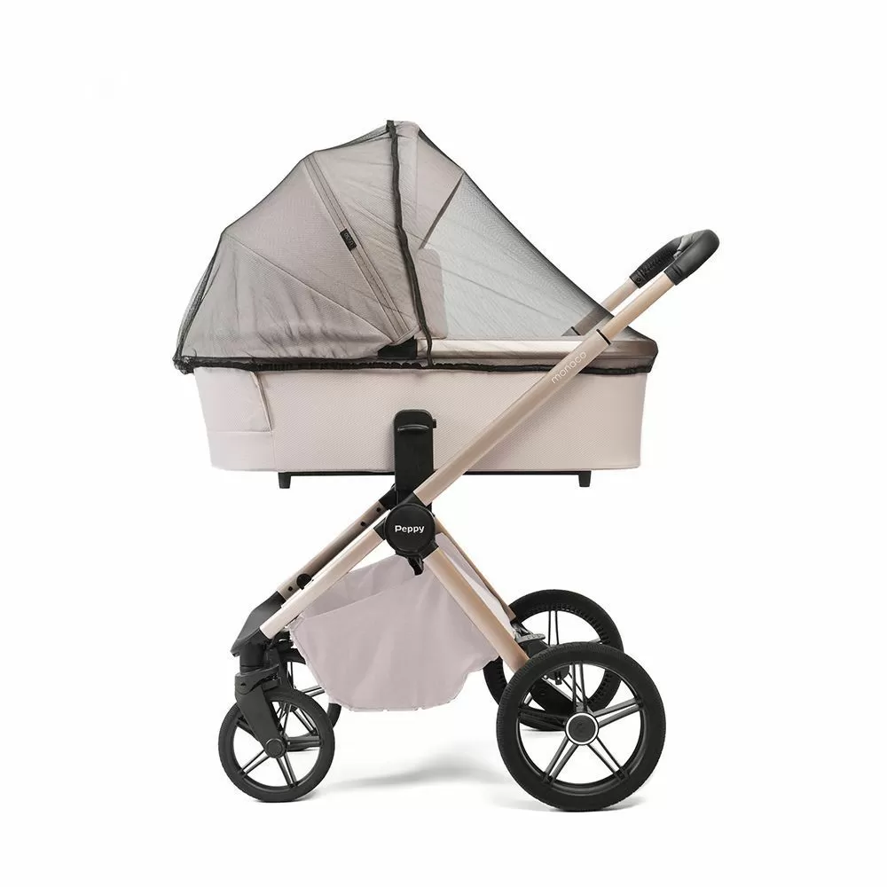 Коляска 2в1 Peppy Monaco Plus Beige (рама беж, шлифованный алюминий)