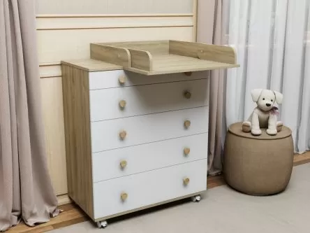 Комод Идеальный белый/дуб