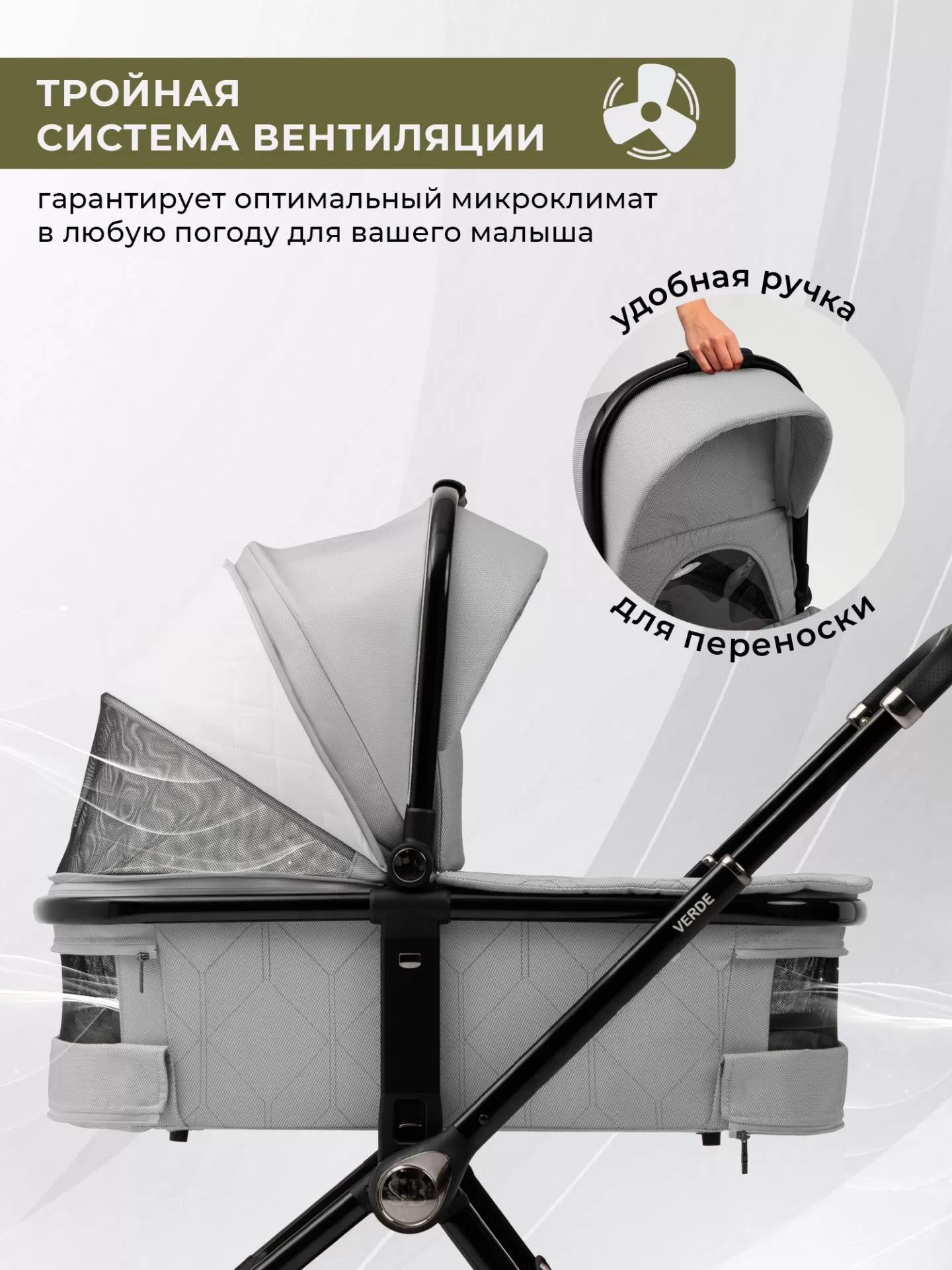 Коляска 3 в 1 Sweet Baby Verde Grey