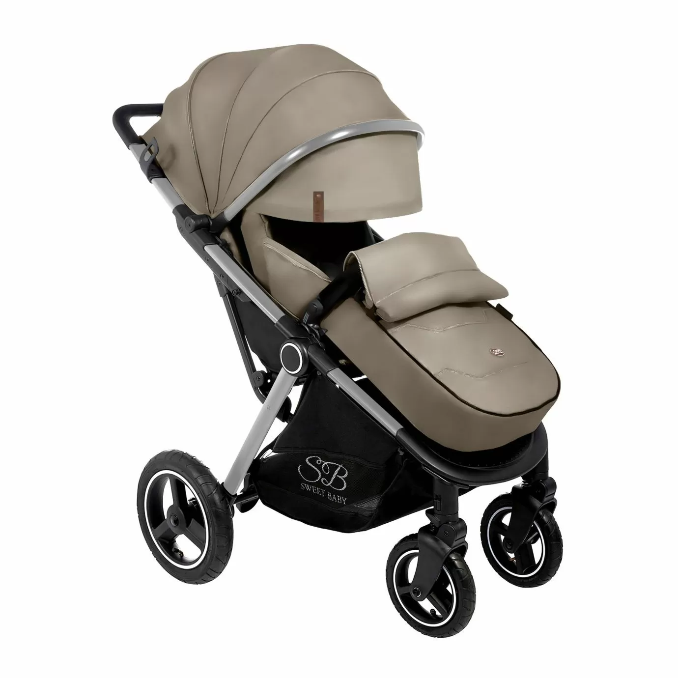 Прогулочная коляска Suburban Compatto Silver Beige (Air)