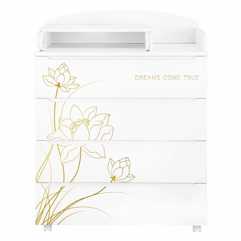 Комод Indigo Green Line 800/4 с пеленальным столиком цветы