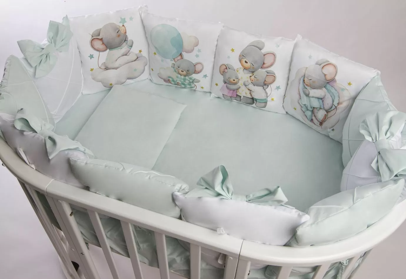 Комплект 17 предметов премиум "малыш-мышонок мятный"