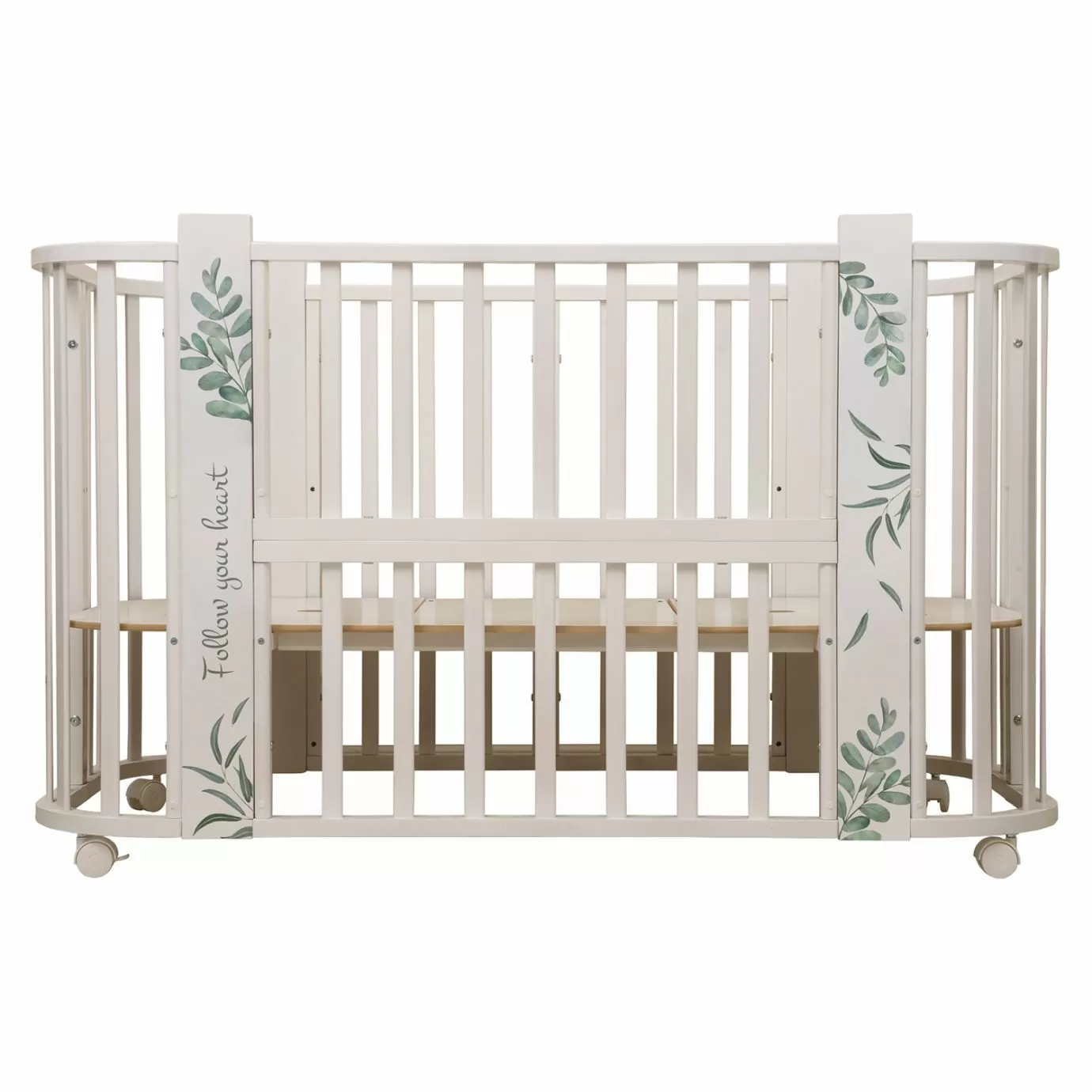 Кровать детская "Indigo "Green Line" 5 в 1 с поперечным маятником травинки