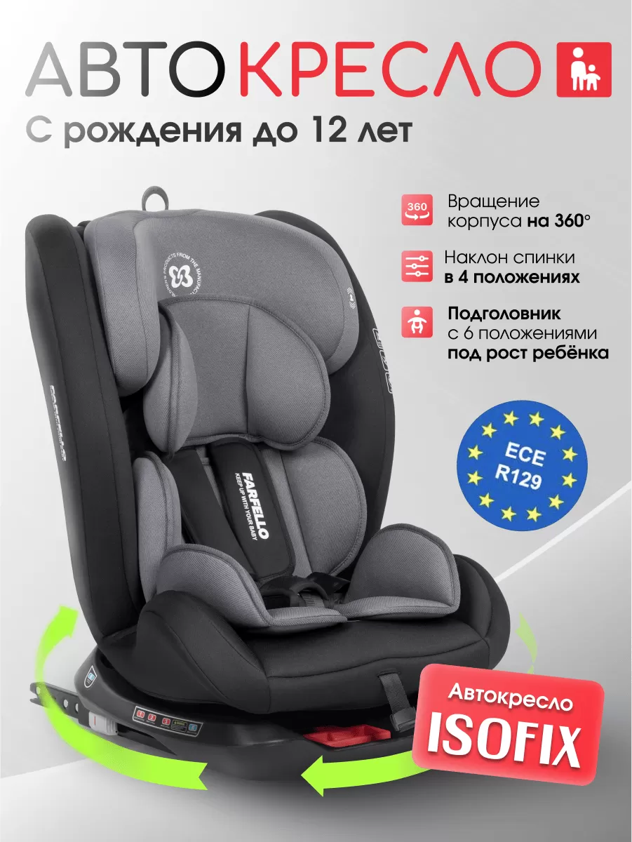 Автокресло детское Le5 ISOFIX серо-чёрный