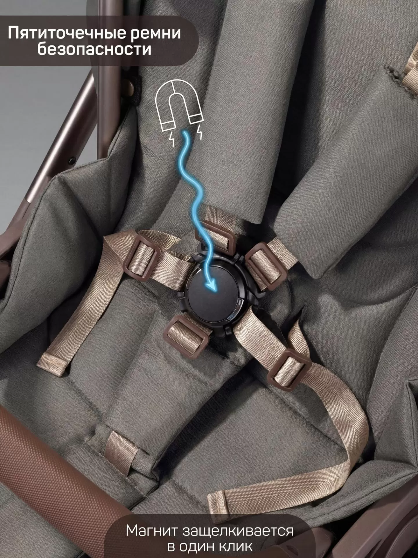 Коляска детская из экокожи 2в1 Motus Premium Ecco Exclusive, серый