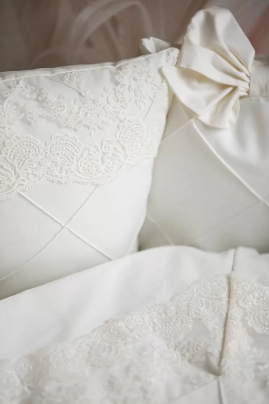 Комплект 17 предметов ""Classico" молочный сатин / кружево"