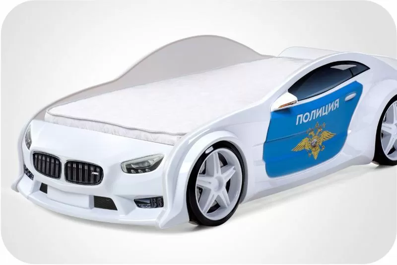 Кровать машина объемная (3d) EVO "БМВ" полиция
