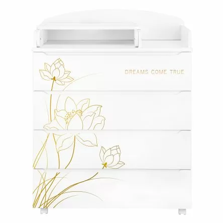 Комод Indigo Green Line 800/4 с пеленальным столиком цветы