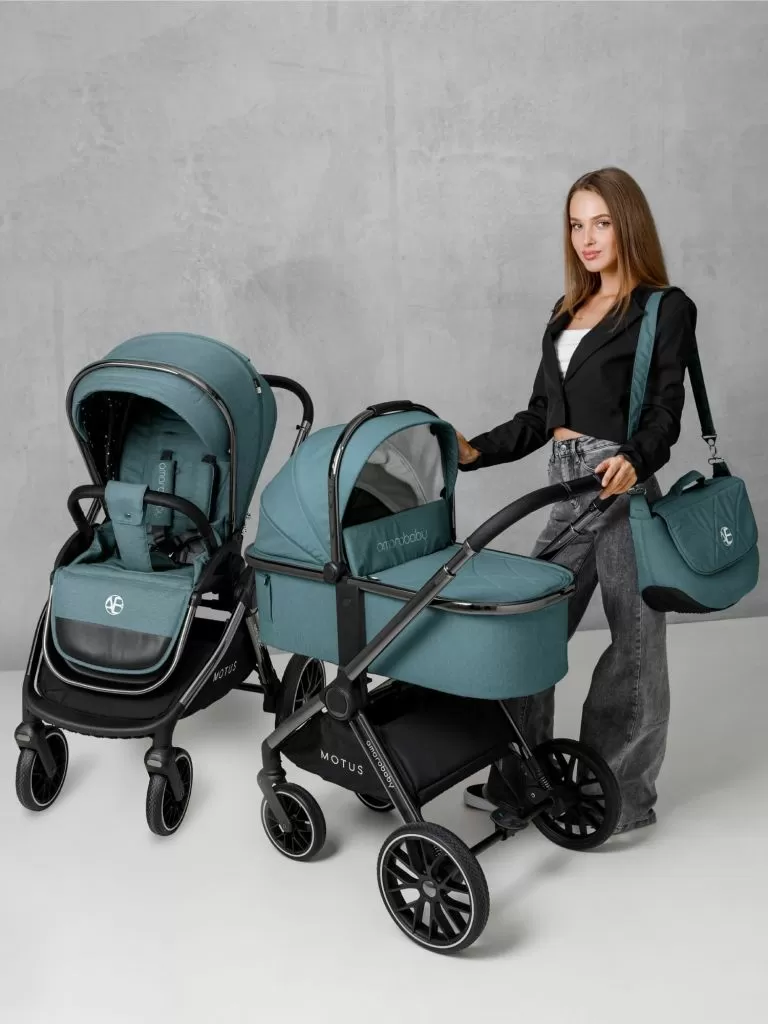 Коляска детская 2 в 1 Amarobaby Motus, бирюзовый
