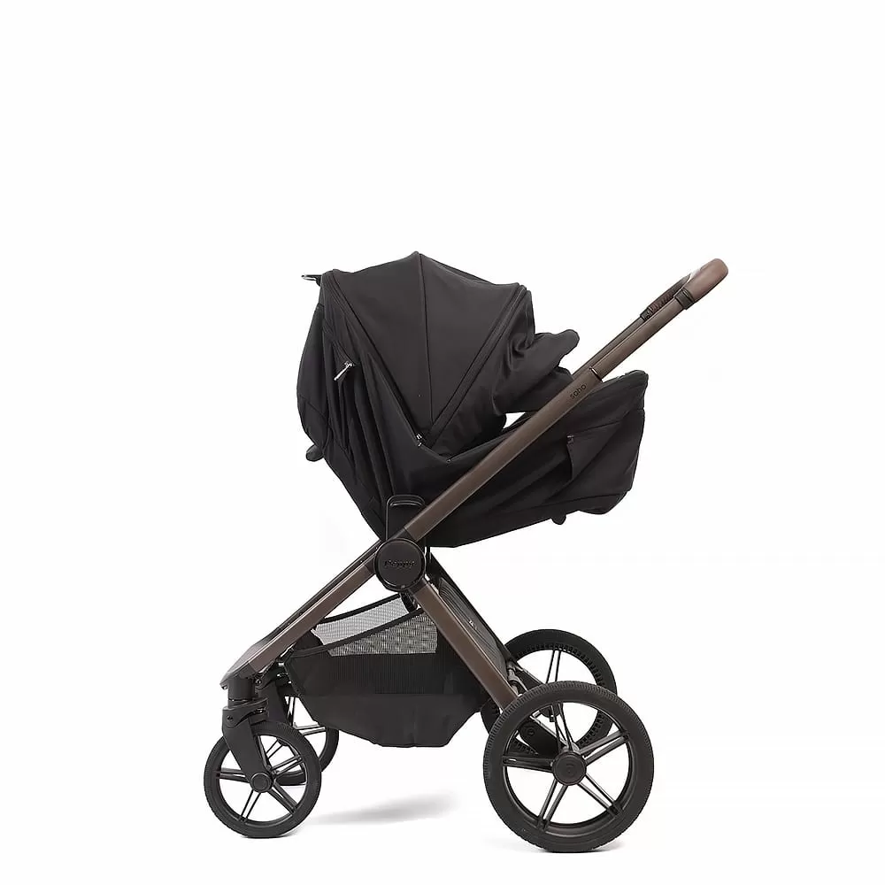 Коляска 2в1 Peppy Soho Black (рама шоколад)