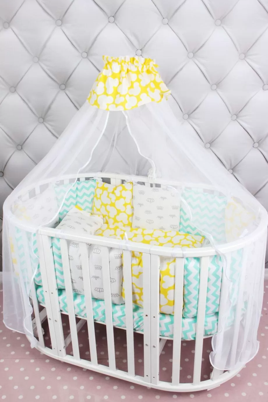 Комплект в кроватку мятный