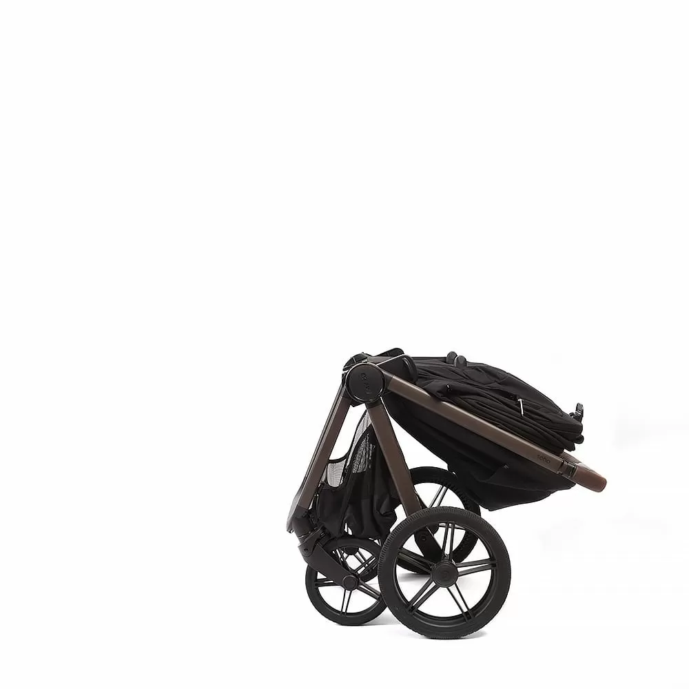Коляска 2в1 Peppy Soho Black (рама шоколад)