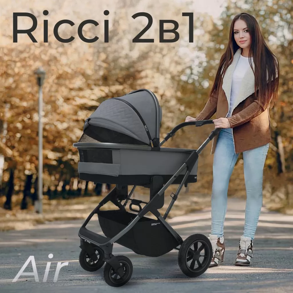 Коляска Sweet Baby Ricci Grey (надувные колеса)