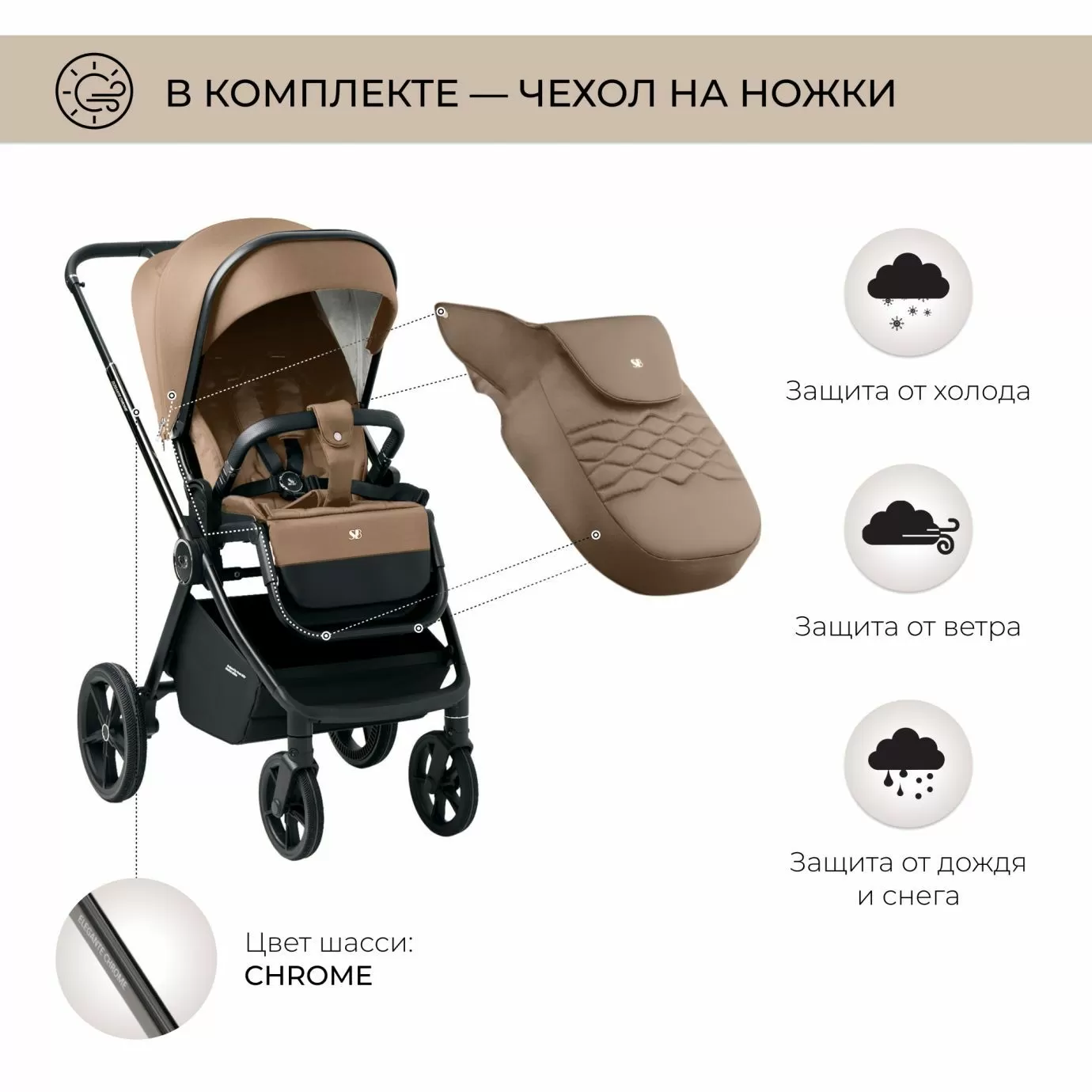 Коляска Elegante Chrome