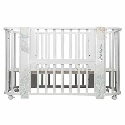 Кровать детская "Indigo "Green Line" 5 в 1 с поперечным маятником волна