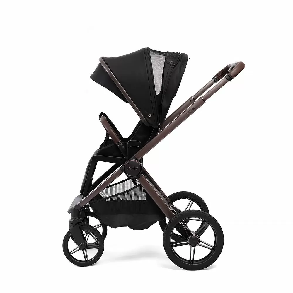 Коляска 2в1 Peppy Soho Black (рама шоколад)