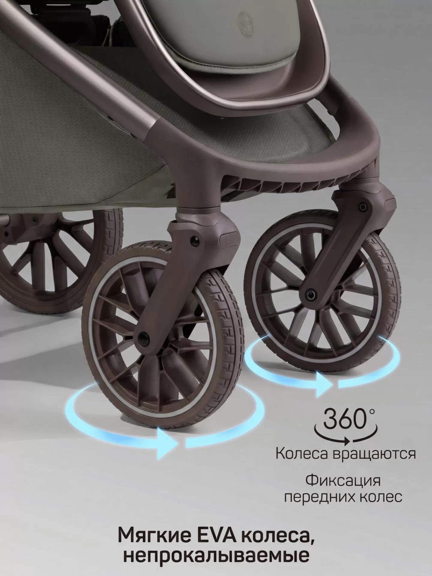 Коляска детская из экокожи 2в1 Motus Premium Ecco Exclusive, серый