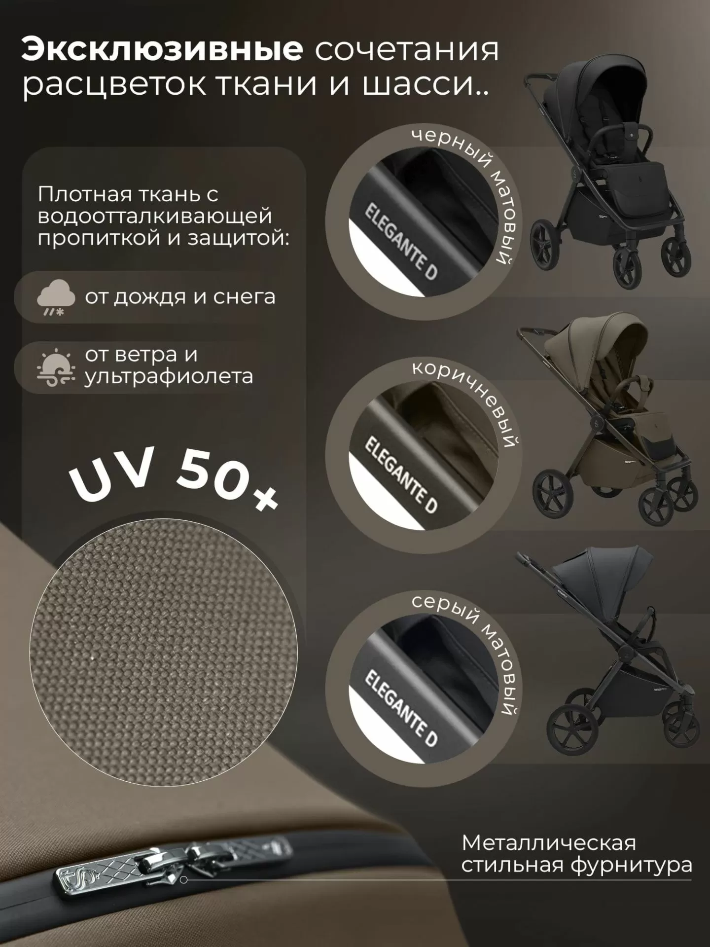 Прогулочная коляска SBL Elegante D Dark Beige