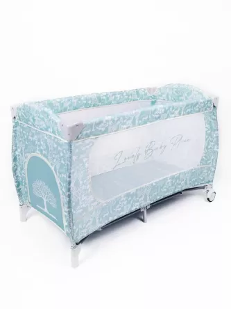 Манеж-кровать HAPPY PLACE (Forest) прямоугольный, голубой
