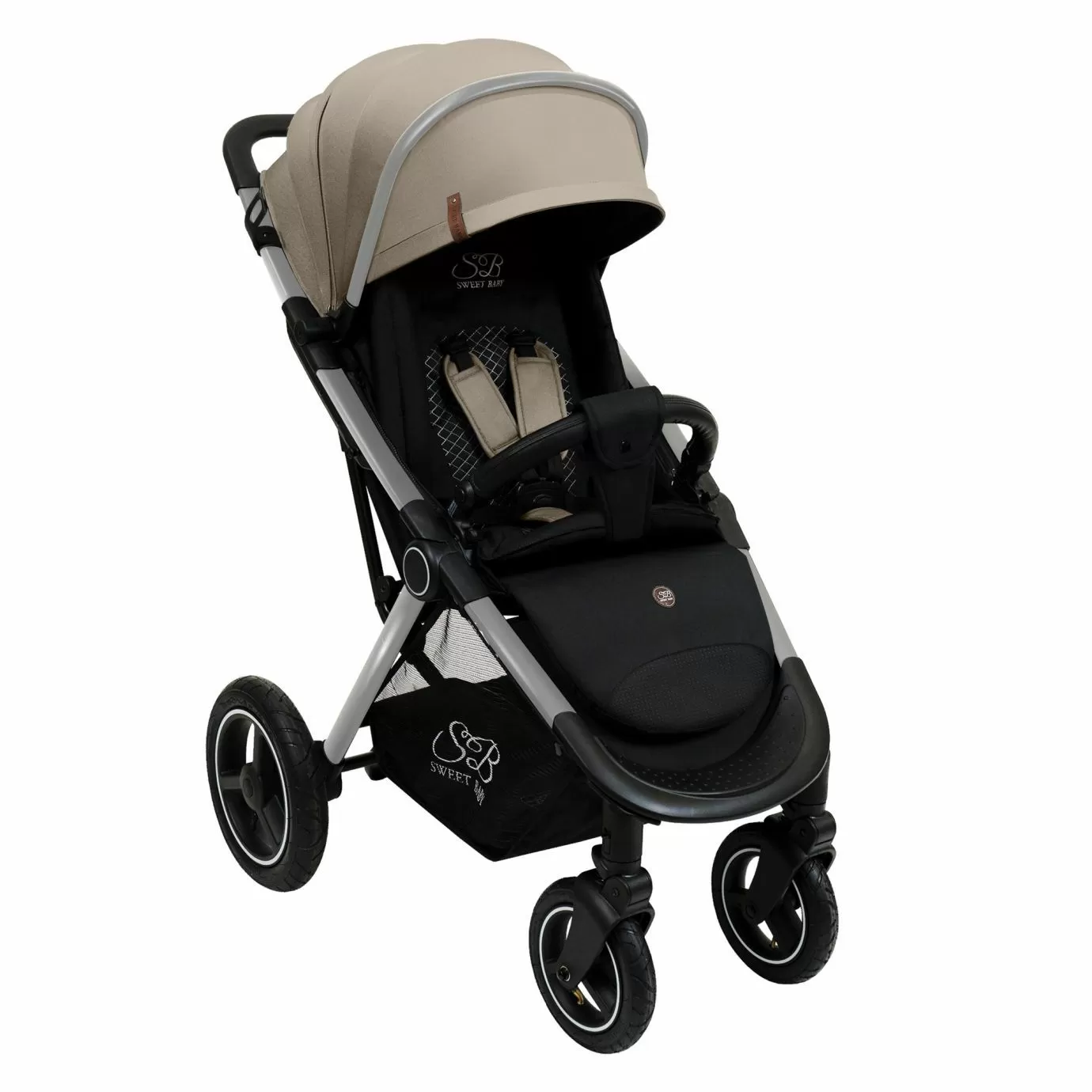 Прогулочная коляска Suburban Compatto Silver Beige (Air)