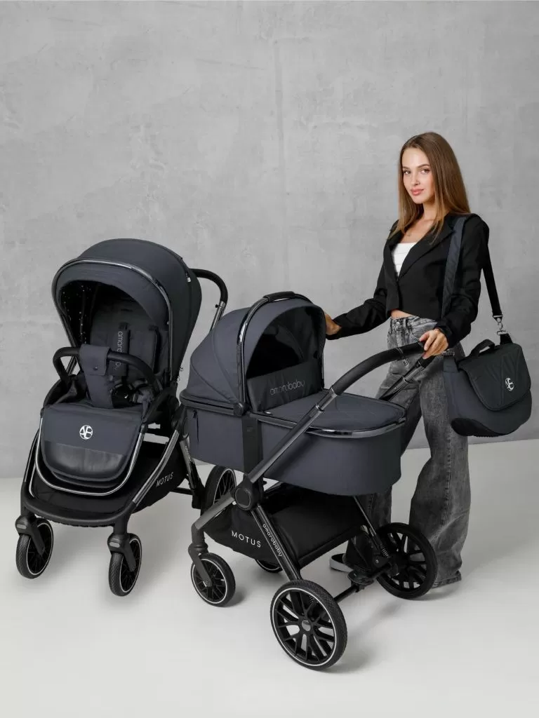 Коляска детская 2 в 1 Amarobaby Motus, серый