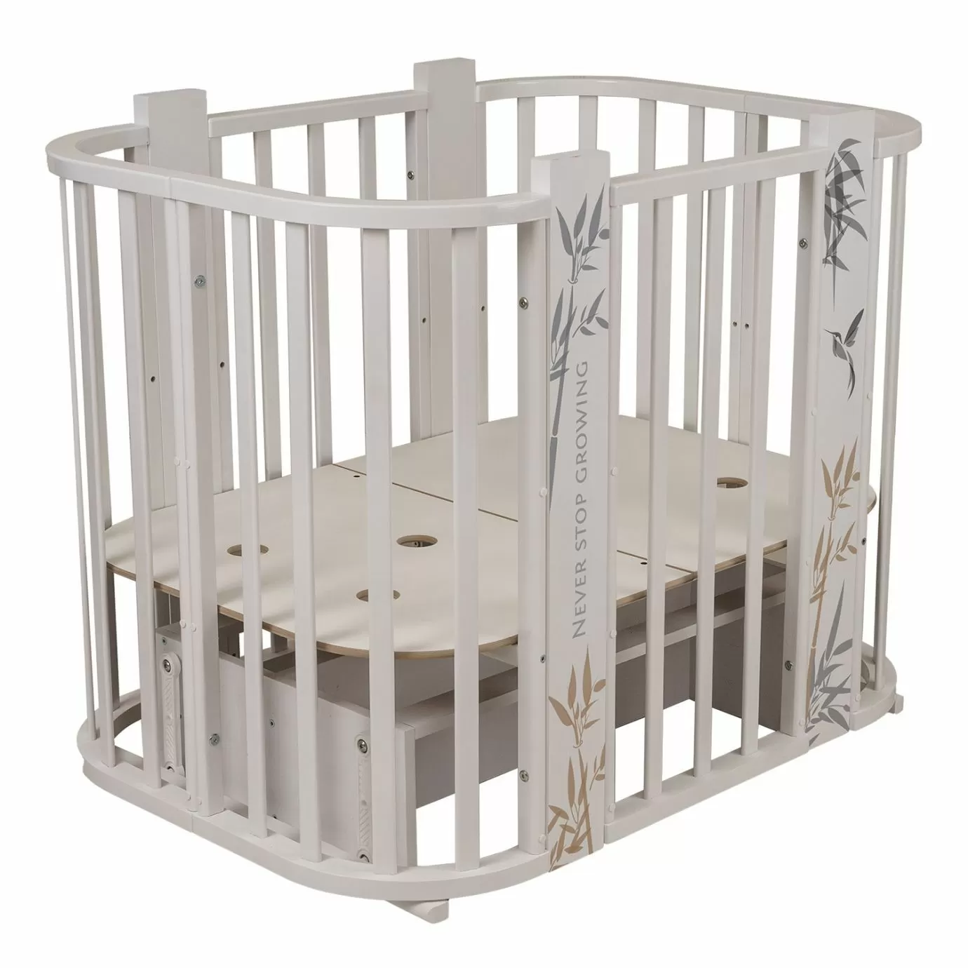 Кровать детская "Indigo "Green Line" 5 в 1 с поперечным маятником бамбук