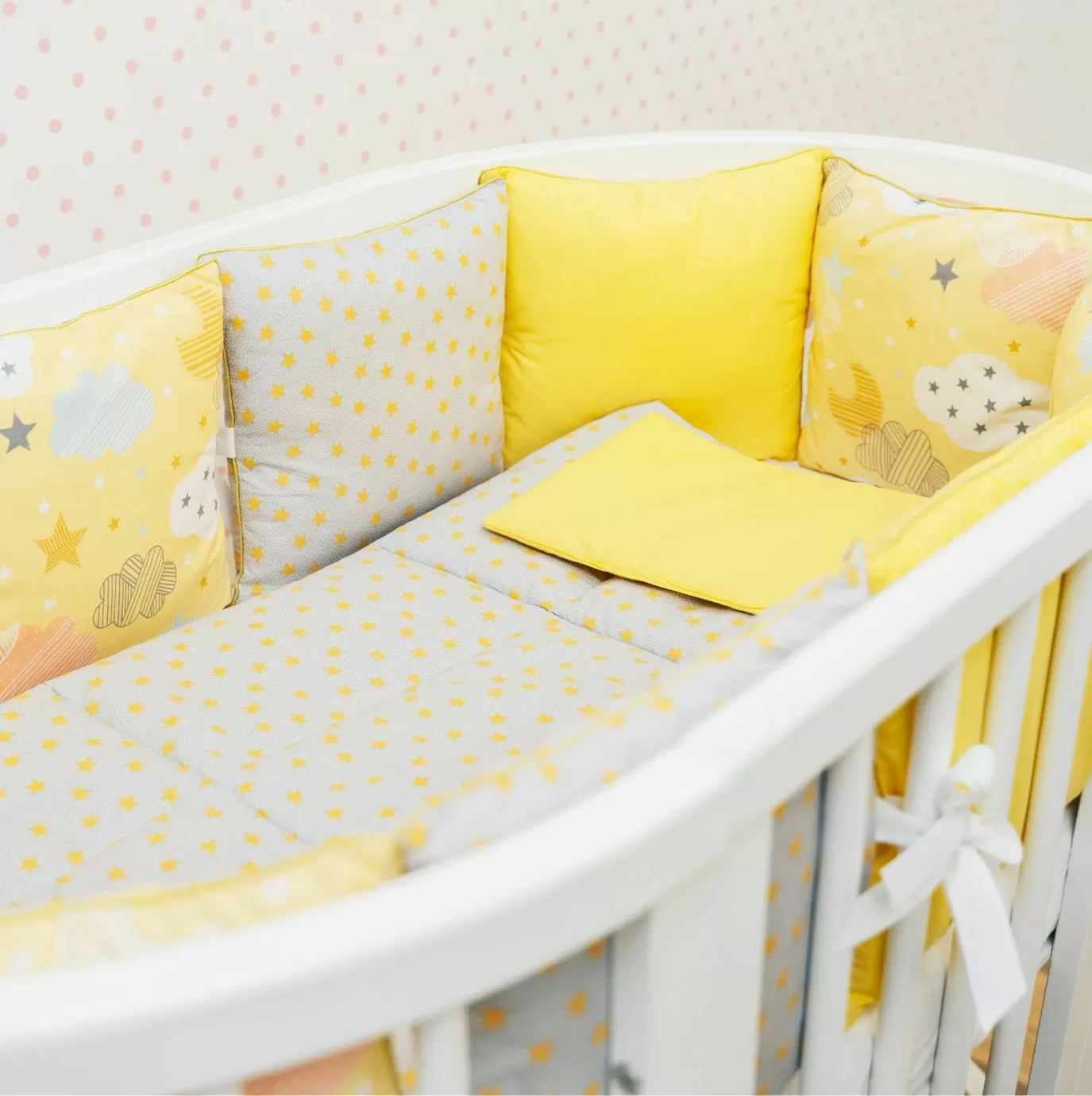 Дизайнерский комплект постельного белья «Желтые облачка»