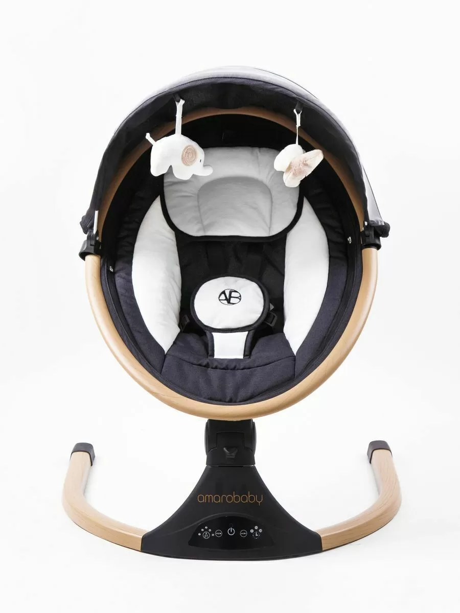 Электронные качели детские AMAROBABY ERGO SWING, черный
