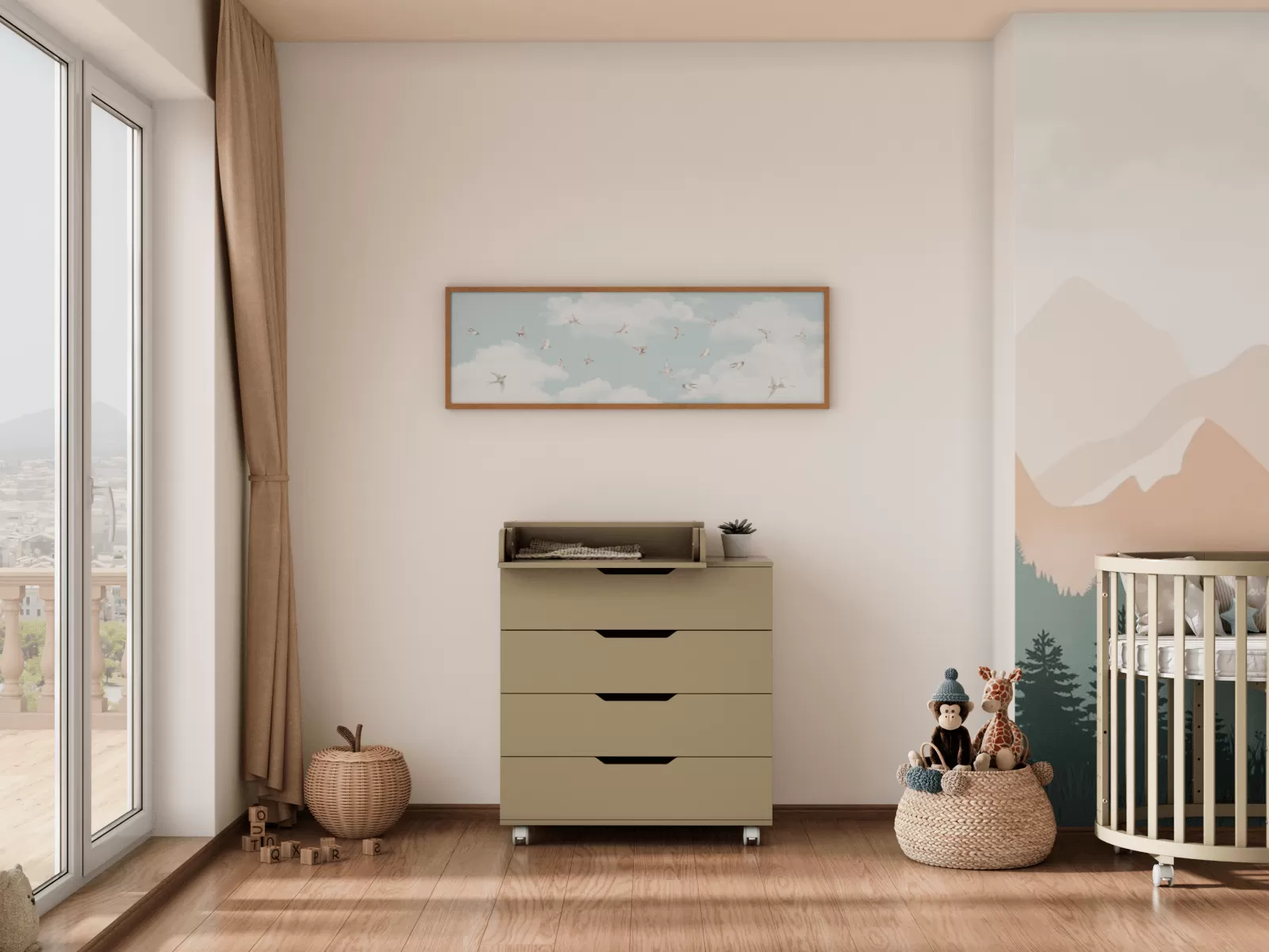 Комод LUNNA BREEZE 800/4 МДФ (органайзер)