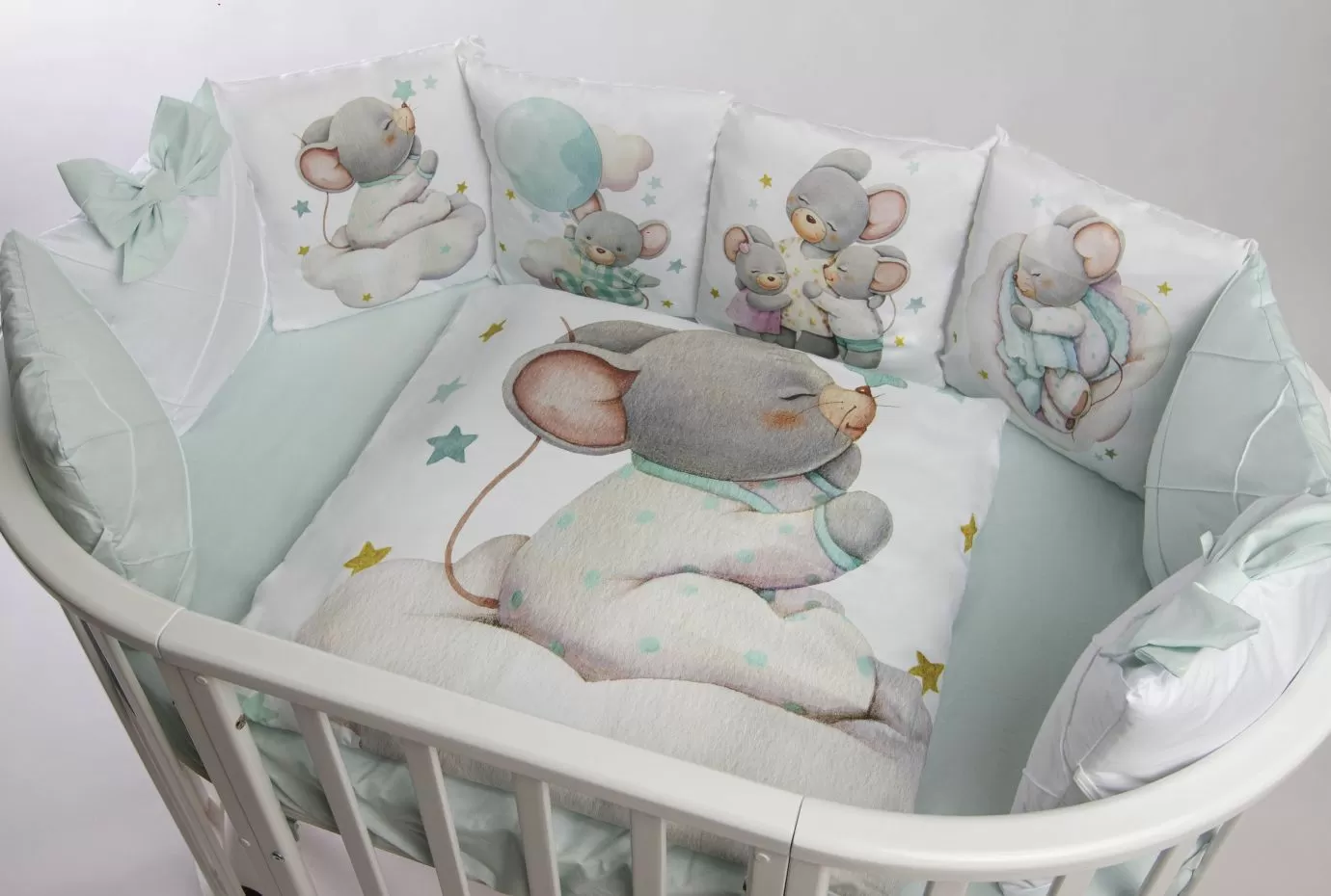 Комплект 17 предметов премиум "малыш-мышонок мятный"