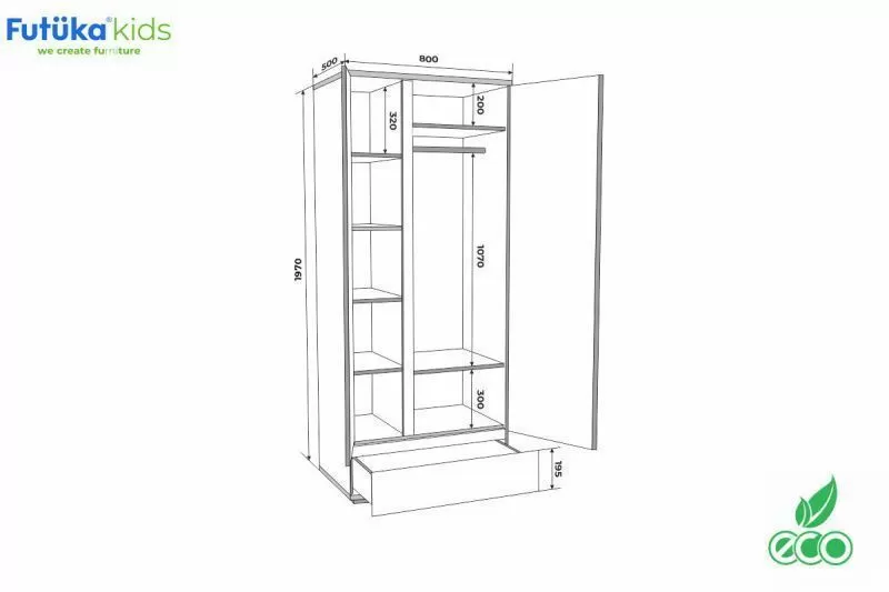 Шкаф Q-bix 31 БМВ белый/дерево