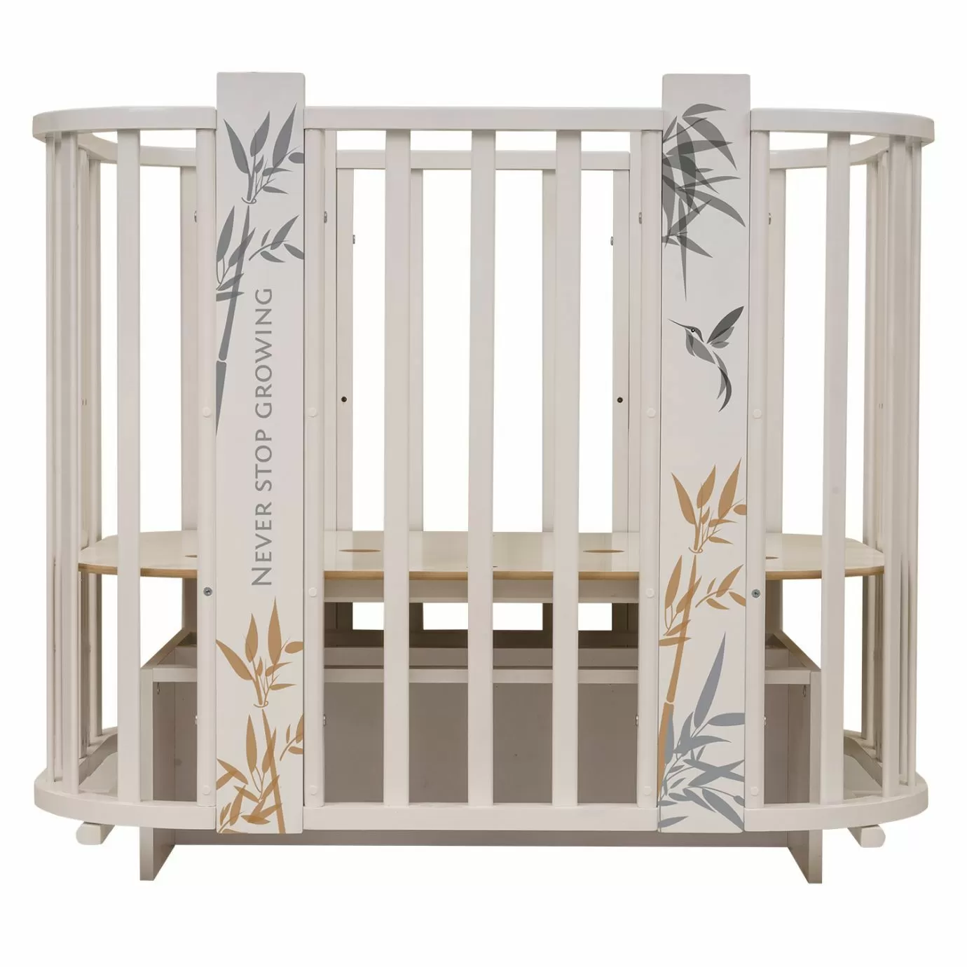 Кровать детская "Indigo "Green Line" 5 в 1 с поперечным маятником бамбук