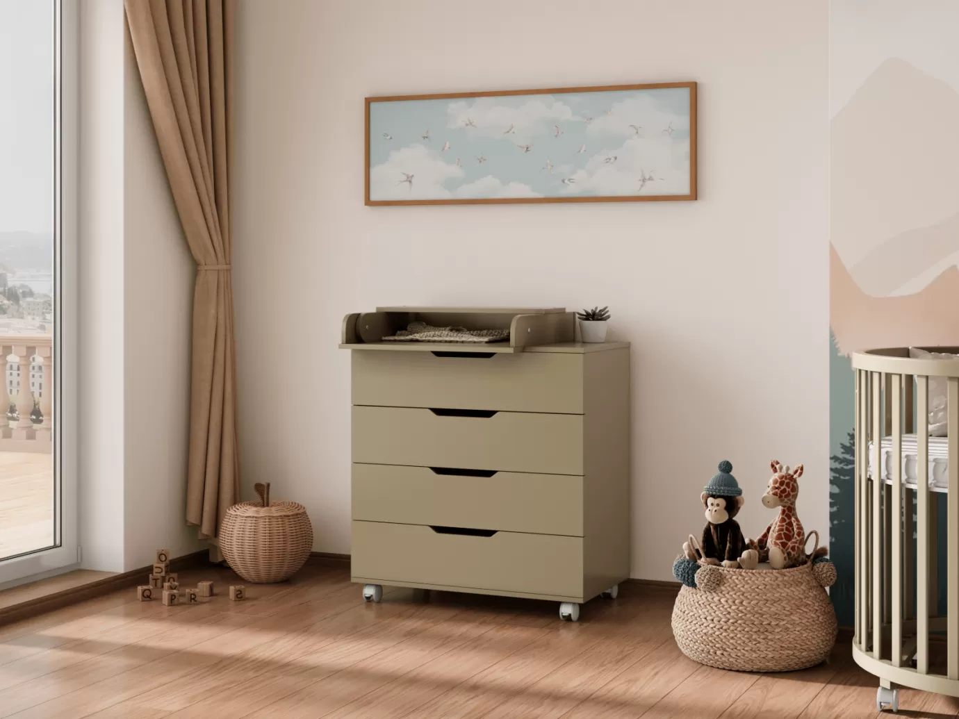 Комод LUNNA BREEZE 800/4 МДФ (органайзер)