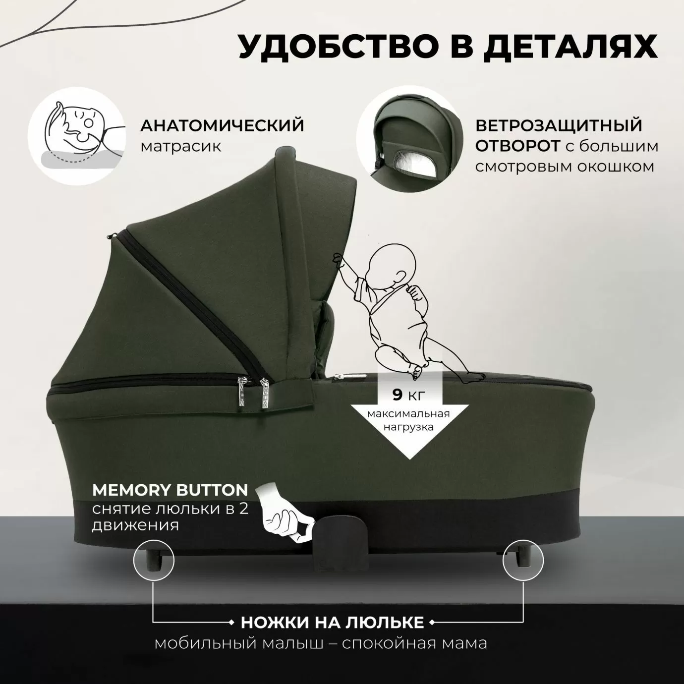 Коляска Sweet Baby Stella Green