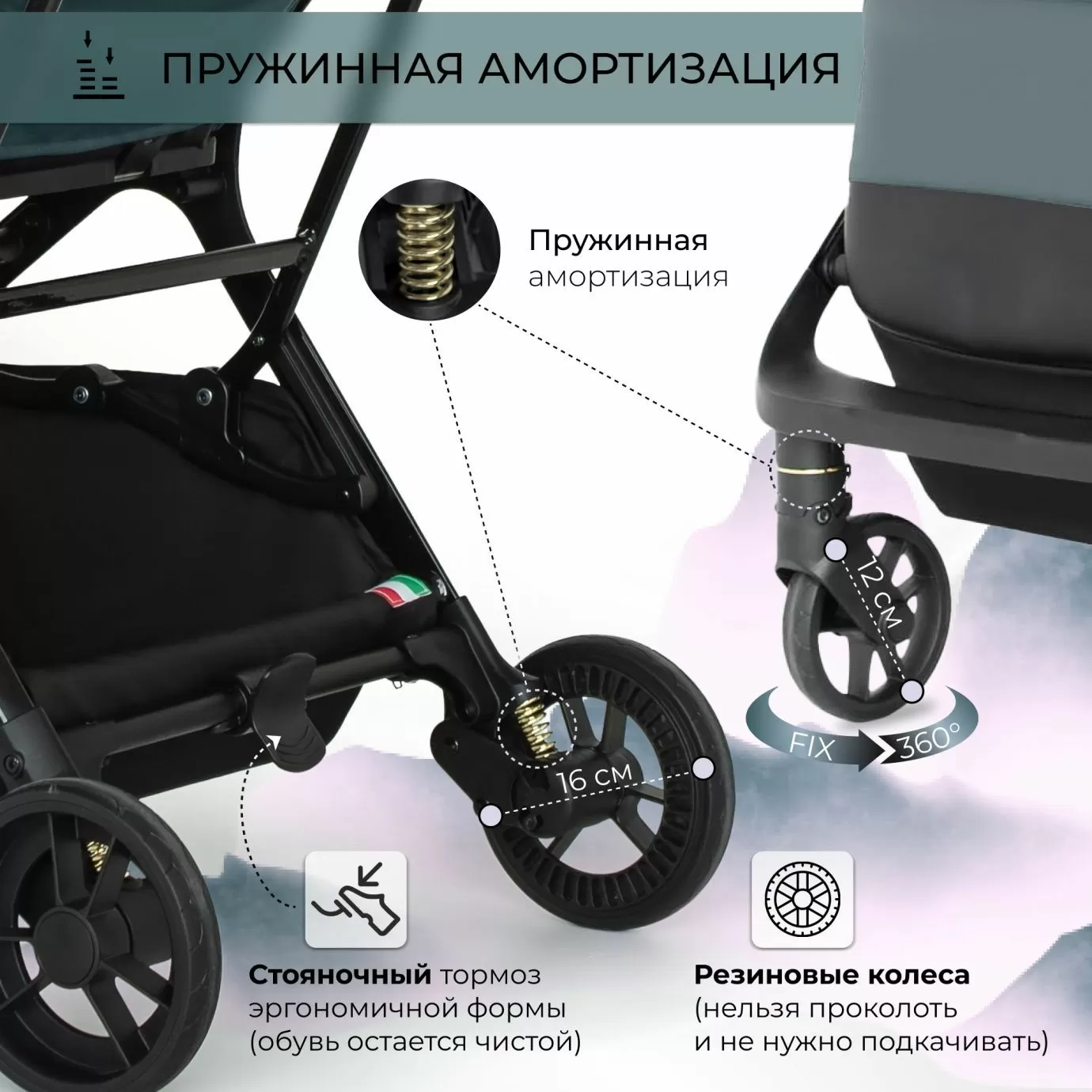 Прогулочная коляска Aura Green