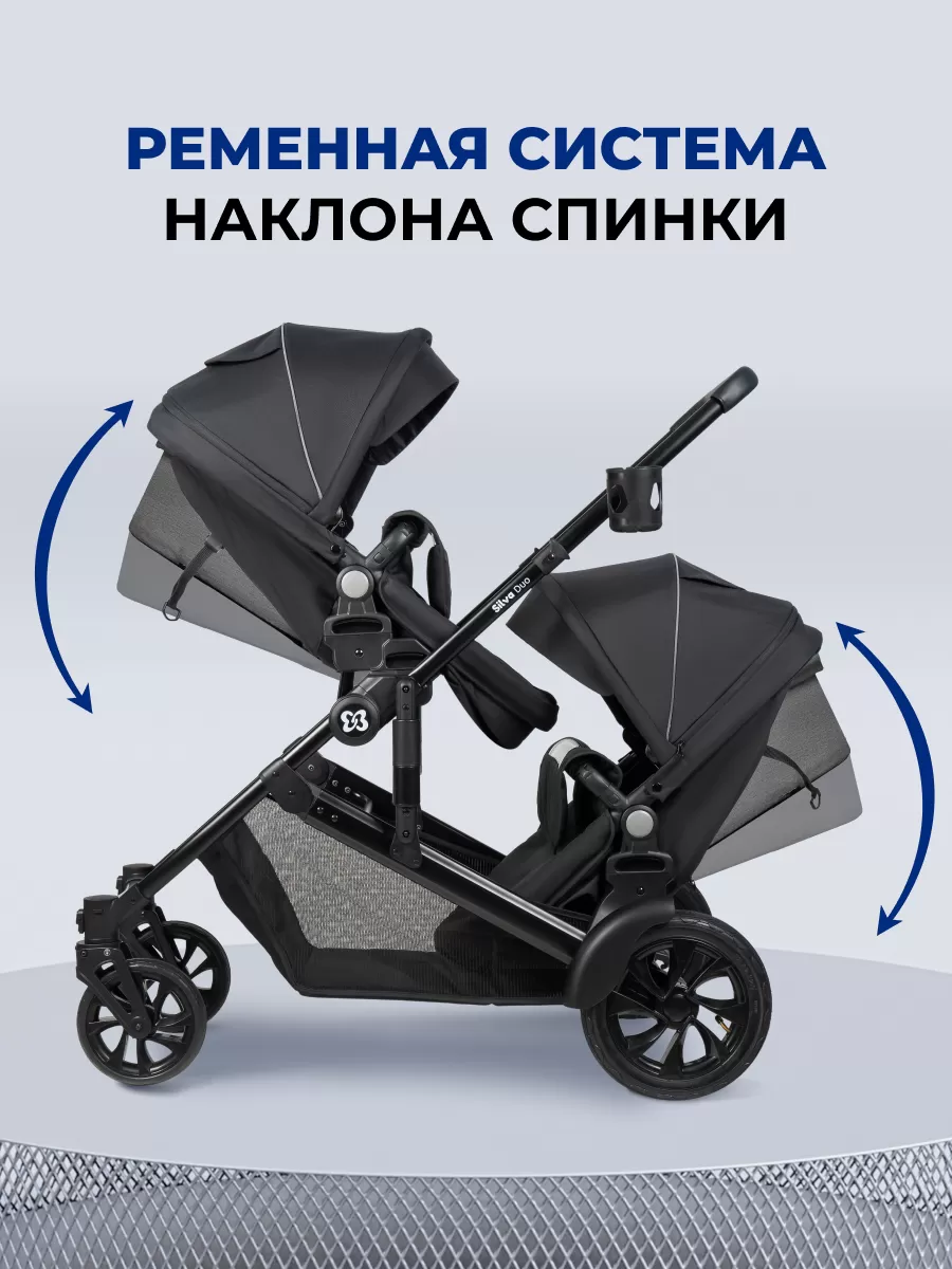 Коляска трансформер для двойни Silva Duo