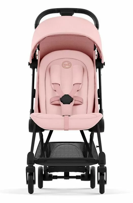Cybex Coya Matt Black Peach Pink с дождевиком