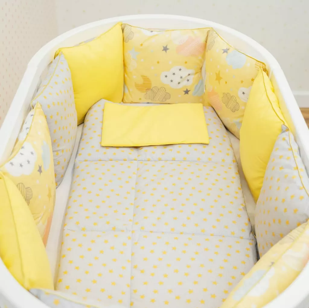 Дизайнерский комплект постельного белья «Желтые облачка»