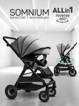 Прогулочная коляска с реверсивным блоком Somnium серый