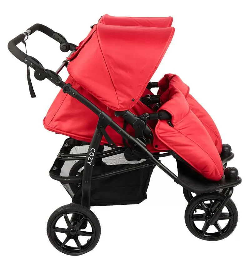 Коляска для двойни Cozy DOU прогулочный блок Red