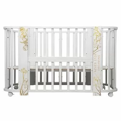 Кровать детская "Indigo "Green Line" 5 в 1 с поперечным маятником цветы