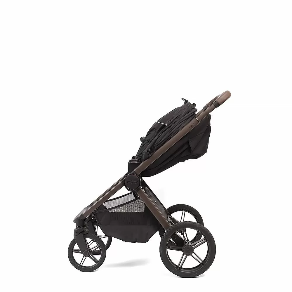 Коляска 2в1 Peppy Soho Black (рама шоколад)
