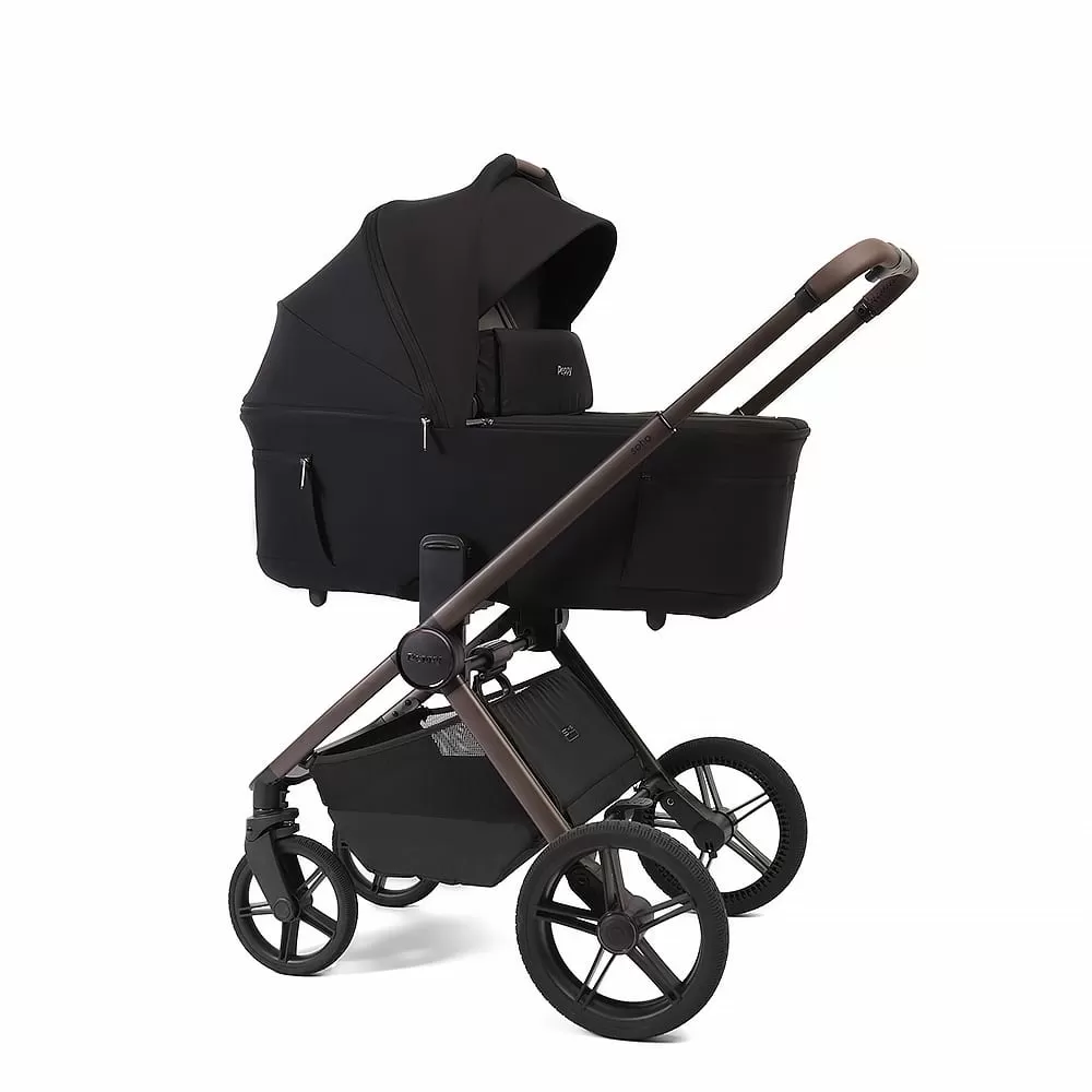 Коляска 2в1 Peppy Soho Black (рама шоколад)