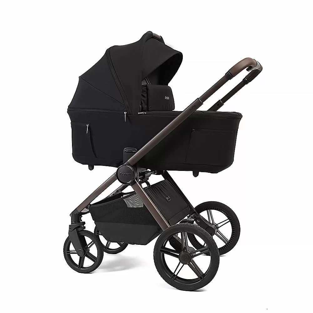 Коляска 2в1 Peppy Soho Black (рама шоколад)