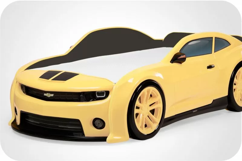 Кровать машина объемная (3d) EVO "Camaro" желтый
